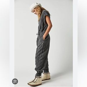 Free People Quilted Betty Coverall Overall Small